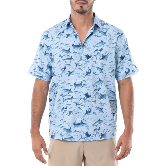 Men's Tonal Bills Short Sleeve Printed Fishing Shirt