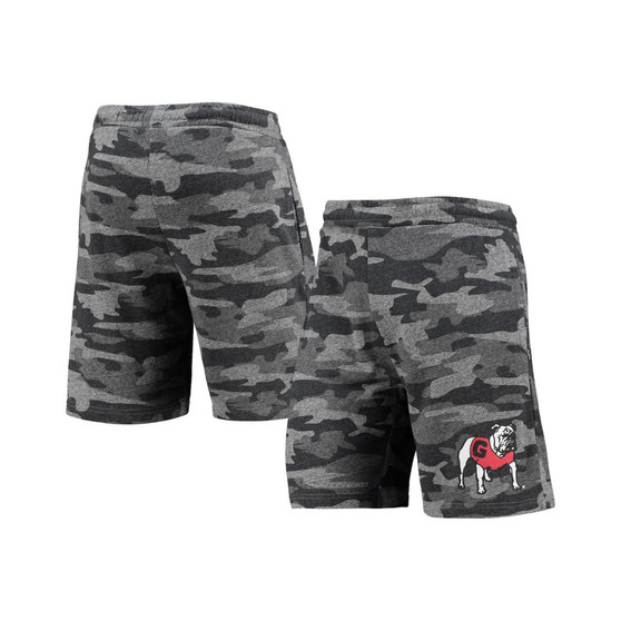 Men's Charcoal and Gray Georgia Bulldogs Camo Backup Terry Jam Lounge Shorts