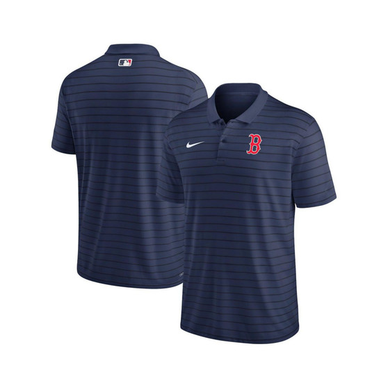 Men's Navy Boston Red Sox Authentic Collection Victory Striped Performance Polo Shirt