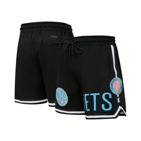 Men's Black Brooklyn Nets Washed Neon Shorts