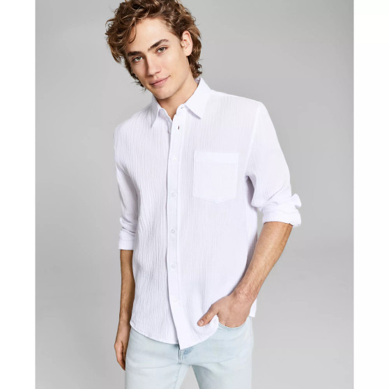 Men's Long-Sleeve Seersucker Shirt