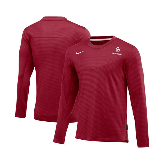 Men's Crimson Oklahoma Sooners Game Day Sideline Performance Long Sleeve T-shirt