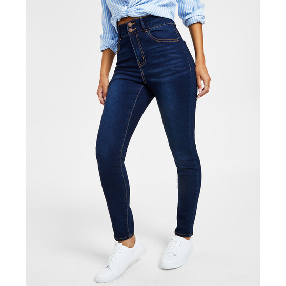 Curvy Double Button High Rise Skinny Jeans