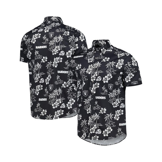 Men's Black Las Vegas Raiders Kekai Button-Up Shirt