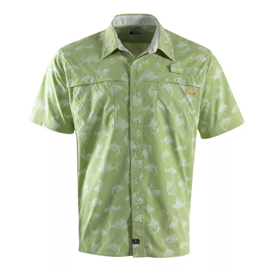 Men's Fish N Bones Short-Sleeve Button-Front Shirt