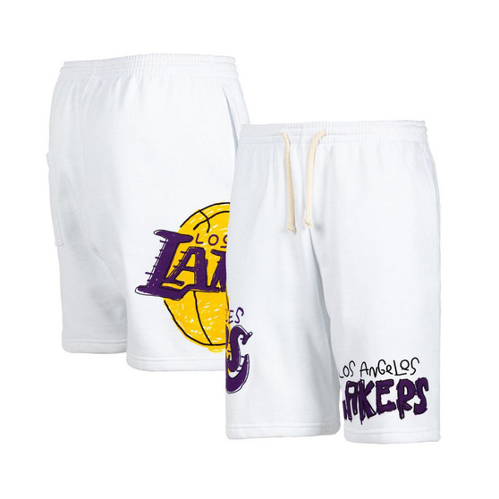 Men's White Los Angeles Lakers Shorts