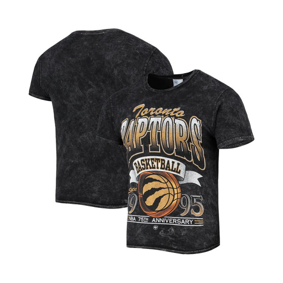 Men's '47 Black Toronto Raptors 75Th Anniversary City Edition Mineral Wash Vintage-Look Tubular T-shirt