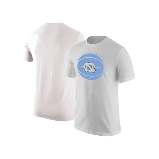 Men's Brand White North Carolina Tar Heels Basketball Logo T-shirt