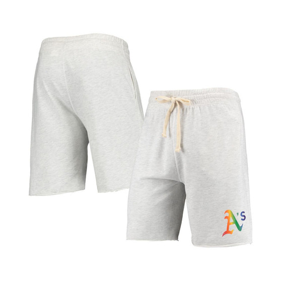 Men's Oatmeal Oakland Athletics Mainstream Logo Terry Tri-Blend Shorts