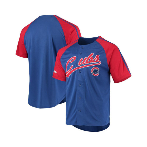 Men's Royal Chicago Cubs Button-Down Raglan Replica Jersey