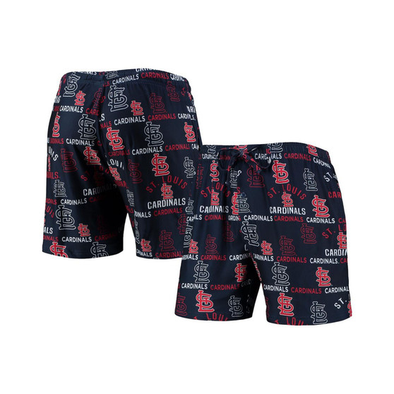 Men's Navy St. Louis Cardinals Flagship Allover Print Knit Jam Shorts