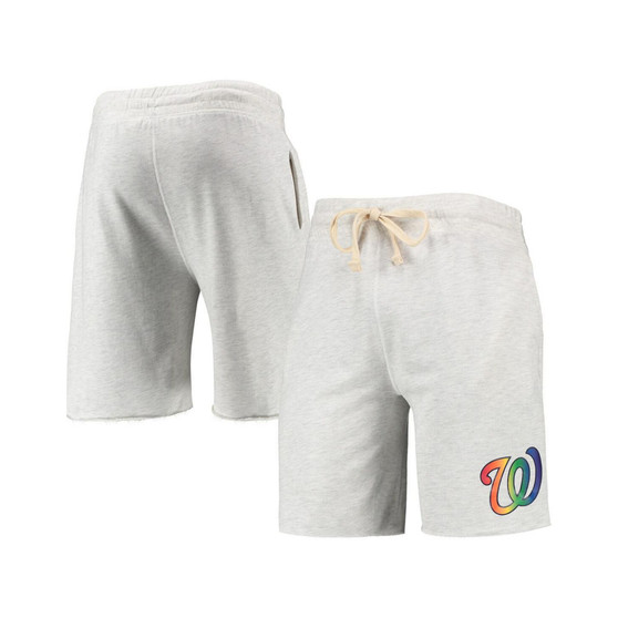 Men's Oatmeal Washington Nationals Mainstream Logo Terry Tri-Blend Shorts
