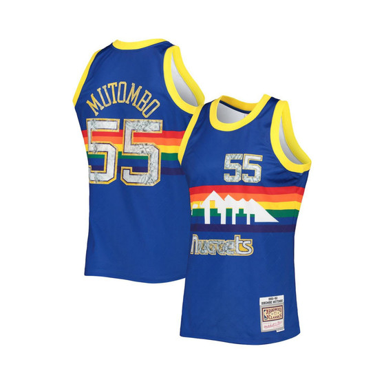 Men's Dikembe Mutombo Royal Denver Nuggets 1991-92 Hardwood Classics 75th Anniversary Diamond Swingman Jersey