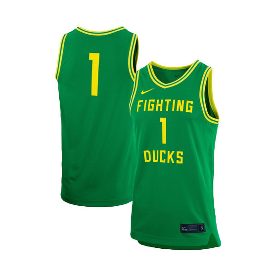 Men's #1 Green Oregon Ducks Replica Team Basketball Jersey