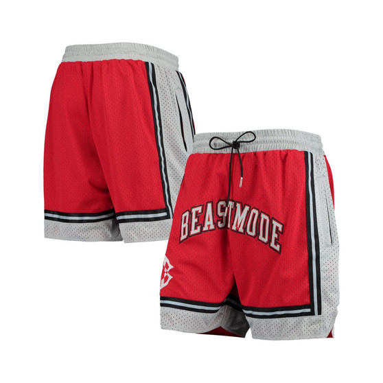Men's Gray, Red Beast Mode Basketball Shorts