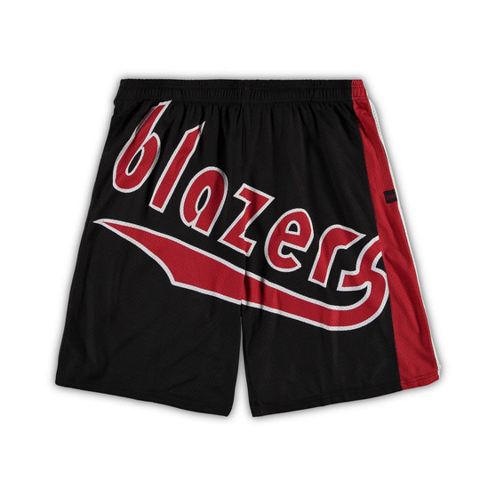Men's Black Portland Trail Blazers Big and Tall Hardwood Classics Big Face 2.0 Shorts