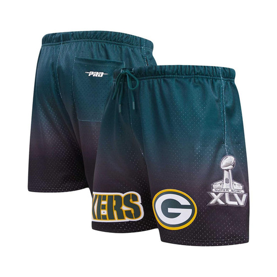 Men's Black, Green Green Bay Packers Ombre Mesh Shorts