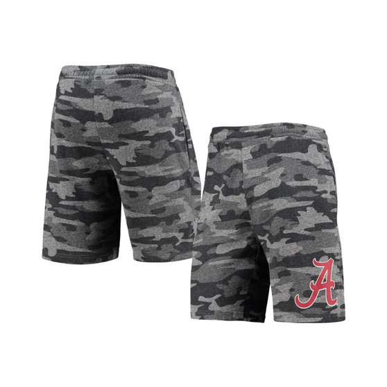 Men's Charcoal and Gray Alabama Crimson Tide Camo Backup Terry Jam Lounge Shorts