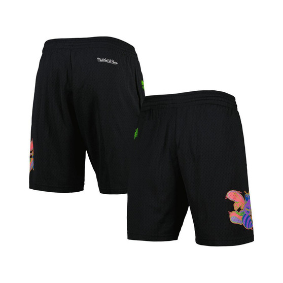 Men's Black Charlotte Hornets Hardwood Classics Color Bomb Energy Shorts