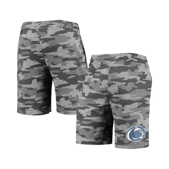 Men's Charcoal, Gray Penn State Nittany Lions Camo Backup Terry Jam Lounge Shorts