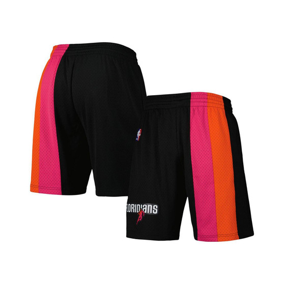 Men's Black Miami Heat Hardwood Classics Primary Logo Swingman Shorts