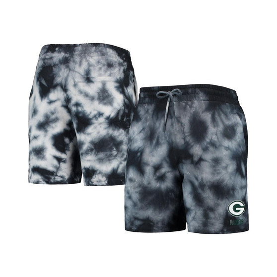 Men's Black Green Bay Packers Tie-Dye Shorts