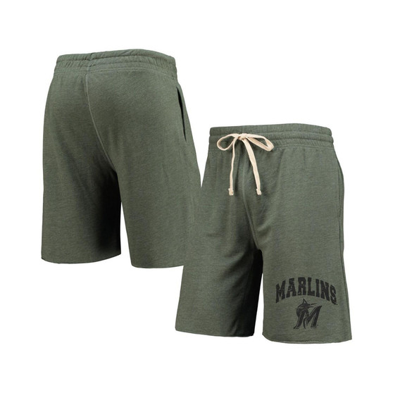 Men's Green Miami Marlins Mainstream Logo Terry Tri-Blend Shorts