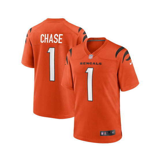 Men's Ja'Marr Chase Orange Cincinnati Bengals Alternate Game Jersey