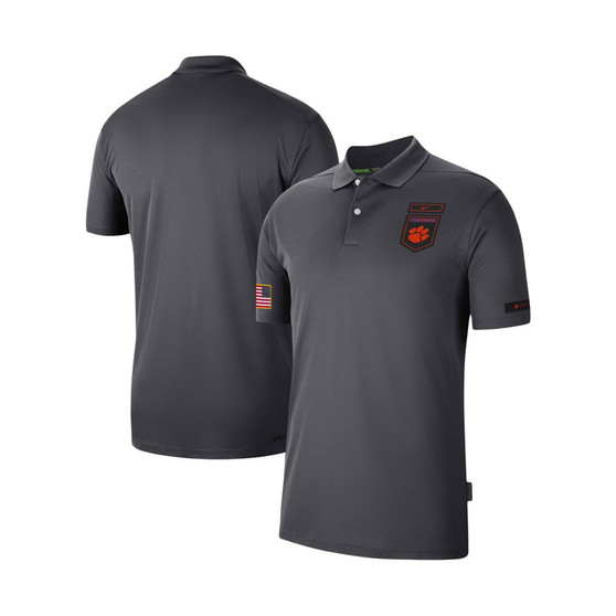 Men's Anthracite Clemson Tigers Victory Military-Inspired Appreciation Performance Polo Shirt