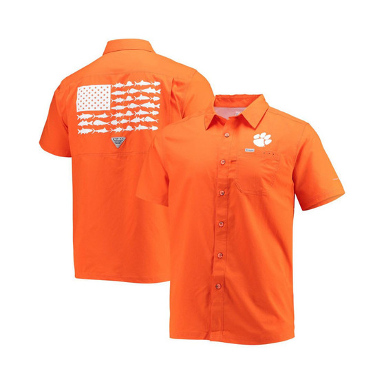 Men's Orange Clemson Tigers Slack Tide Camp Button-Up Shirt