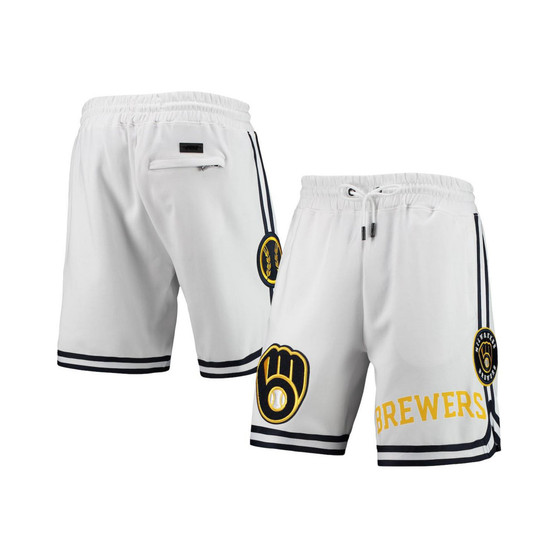 Men's White Milwaukee Brewers Team Logo Shorts