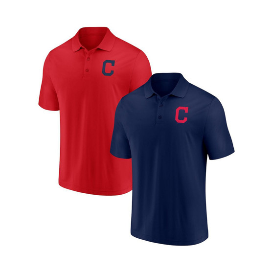 Men's Branded Navy, Red Cleveland Guardians Primary Logo Polo Shirt Combo Set