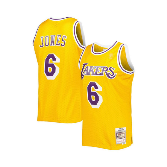 Men's Eddie Jones Gold Los Angeles Lakers 1996-97 Hardwood Classics Swingman Jersey