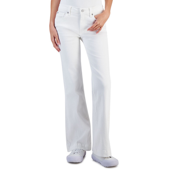 Women's Solid Flare-Leg Denim Jeans