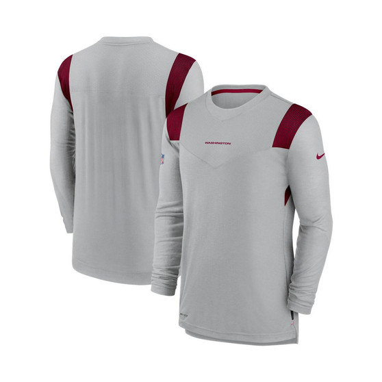 Men's Gray Washington Football Team Sideline Player UV Performance Long Sleeve T-shirt