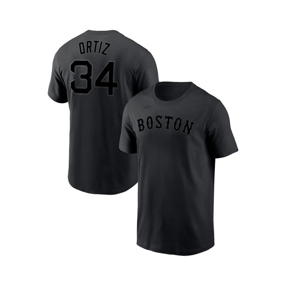 Men's David Ortiz Black Boston Red Sox Name & Number T-shirt