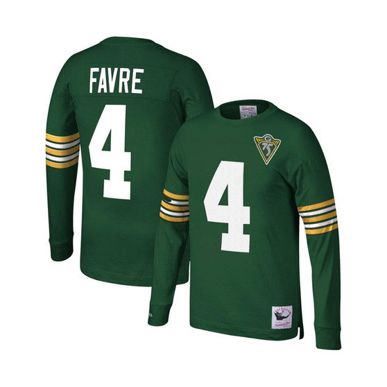Men's Brett Favre Green Green Bay Packers 1994 Retired Player Name and Number Long Sleeve T-shirt