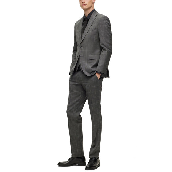 Men's Three-Piece Regular-Fit Checked Suit