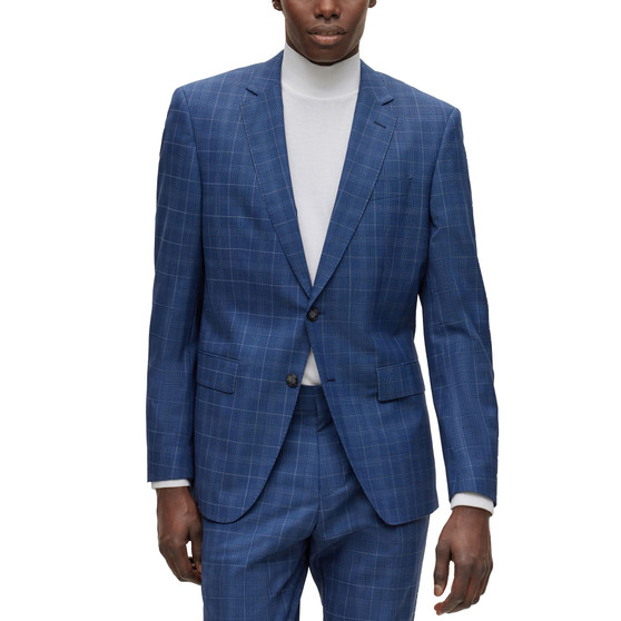 Men's Slim-Fit Suit in Checked Stretch Wool