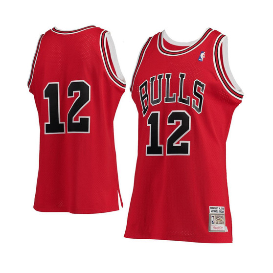 Men's Michael Jordan Red Chicago Bulls Hardwood Classics #12 Authentic Jersey