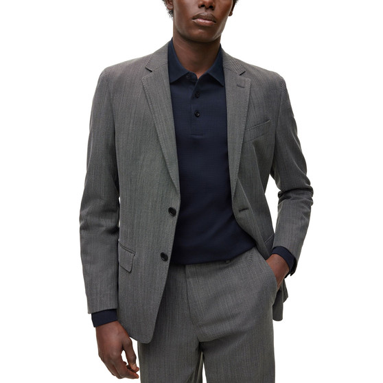 Men's Slim-Fit Suit in Micro-Patterned Performance-Stretch Cloth