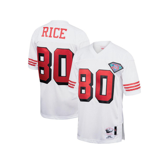Men's Jerry Rice White San Francisco 49ers 1994 Authentic Throwback Retired Player Jersey
