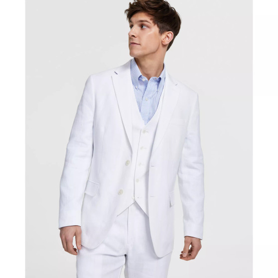 Men's Modern-Fit Flex Stretch Linen Suit Jacket