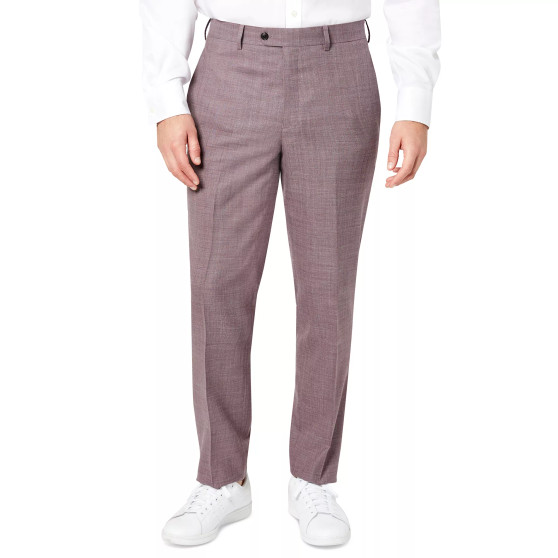 Men's Slim-Fit Berry Stripe Wool Suit Pants