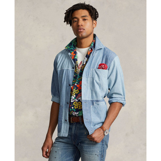 Men's Classic-Fit Patchwork Chambray Shirt