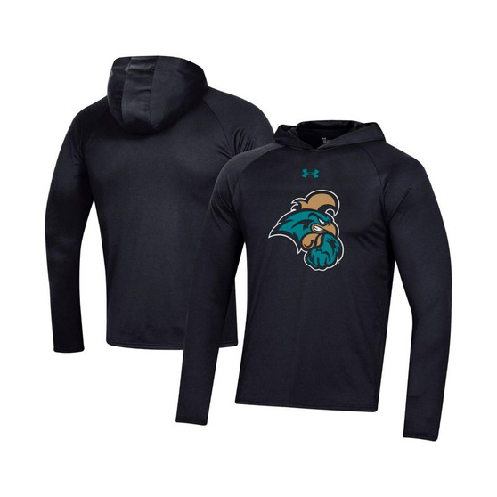 Men's Black Coastal Carolina Chanticleers School Logo Raglan Long Sleeve Hoodie Performance T-shirt