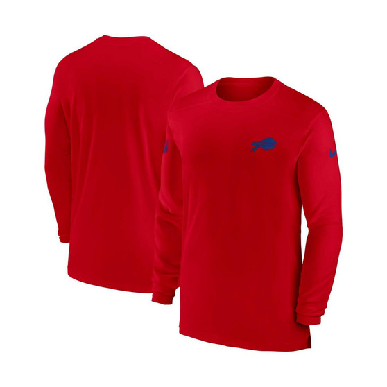 Men's Red Buffalo Bills Sideline Coach Performance Long Sleeve T-shirt