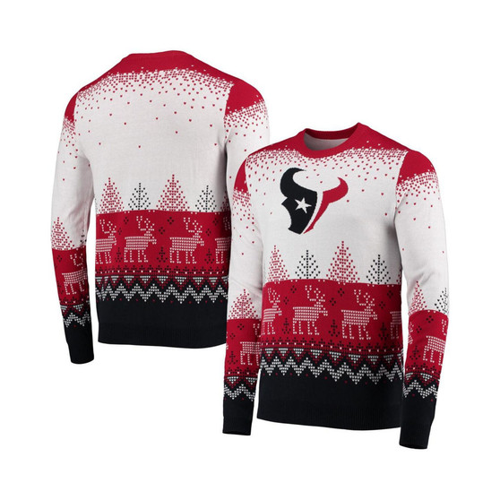 Men's White Houston Texans Big Logo Knit Ugly Pullover Sweater