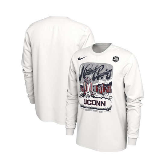 Men's White UConn Huskies 2023 NCAA Men's Basketball National Champions Expressive Long Sleeve T-shirt