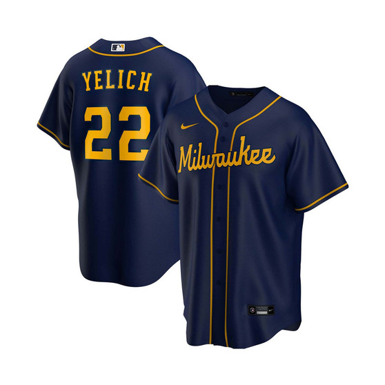 Men's Christian Yelich Navy Milwaukee Brewers Alternate Replica Player Jersey